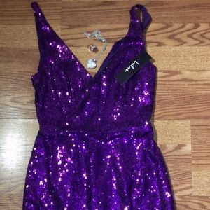 Lulu's purple sequin party dress